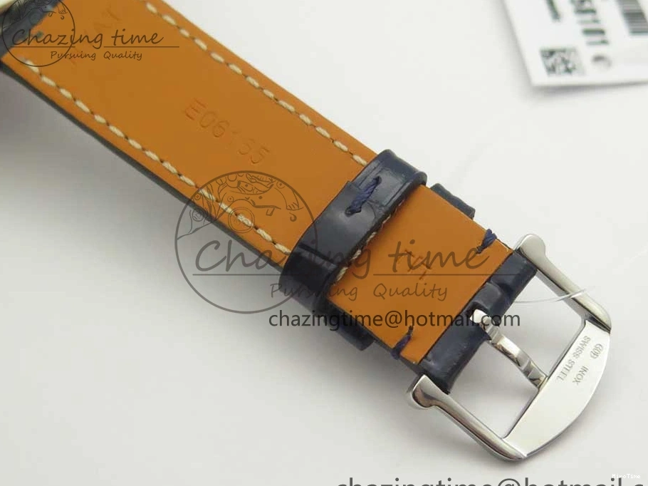 MIROTIME 1224 Fashionable Portofino IW458101 Diamond Bezel SS MK 1:1 Best Edition Blue Dial On Blue Leather Strap MIYOTA 7169